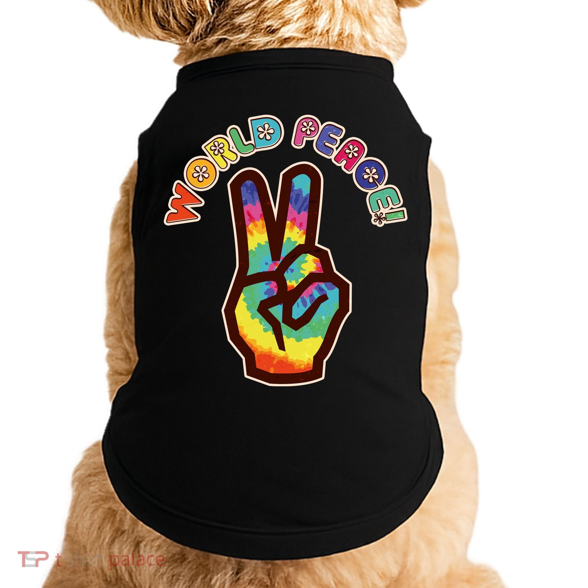Hippy Tie Dye World Peace Doggie Tank