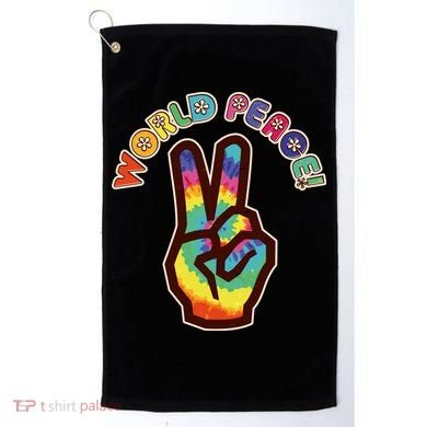Hippy Tie Dye World Peace Golf Towel