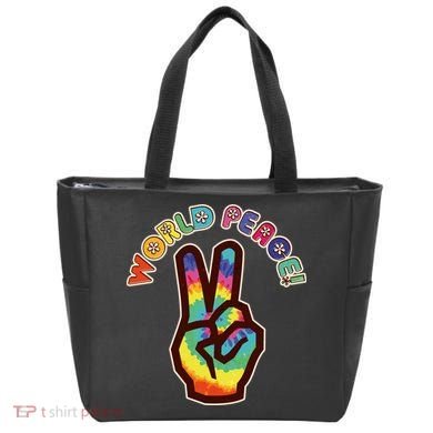 Hippy Tie Dye World Peace Tote Bag