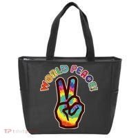 Hippy Tie Dye World Peace Tote Bag thumb 0