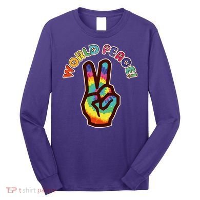 Hippy Tie Dye World Peace Long Sleeve Shirt