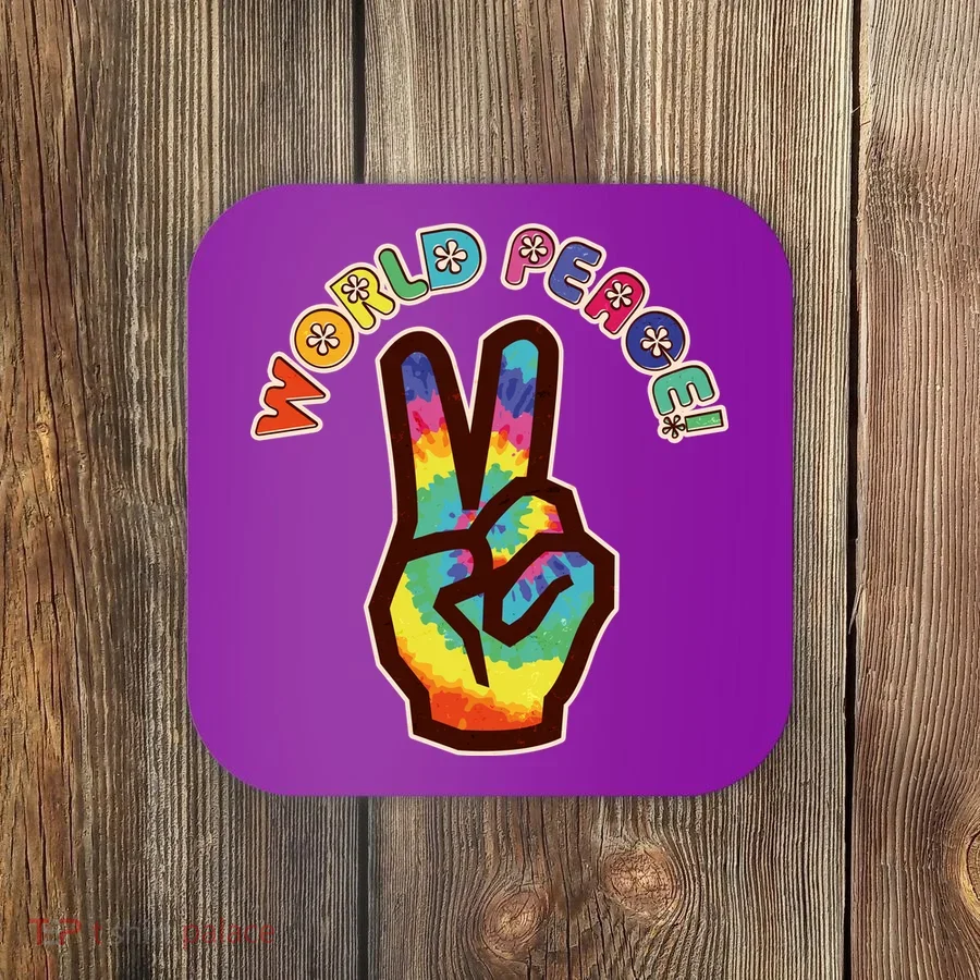 Hippy Tie Dye World Peace Coaster