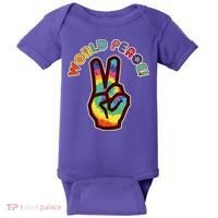 Hippy Tie Dye World Peace Baby Bodysuit thumb 0