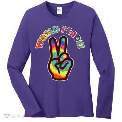 Hippy Tie Dye World Peace Women's Long Sleeve Shirt
