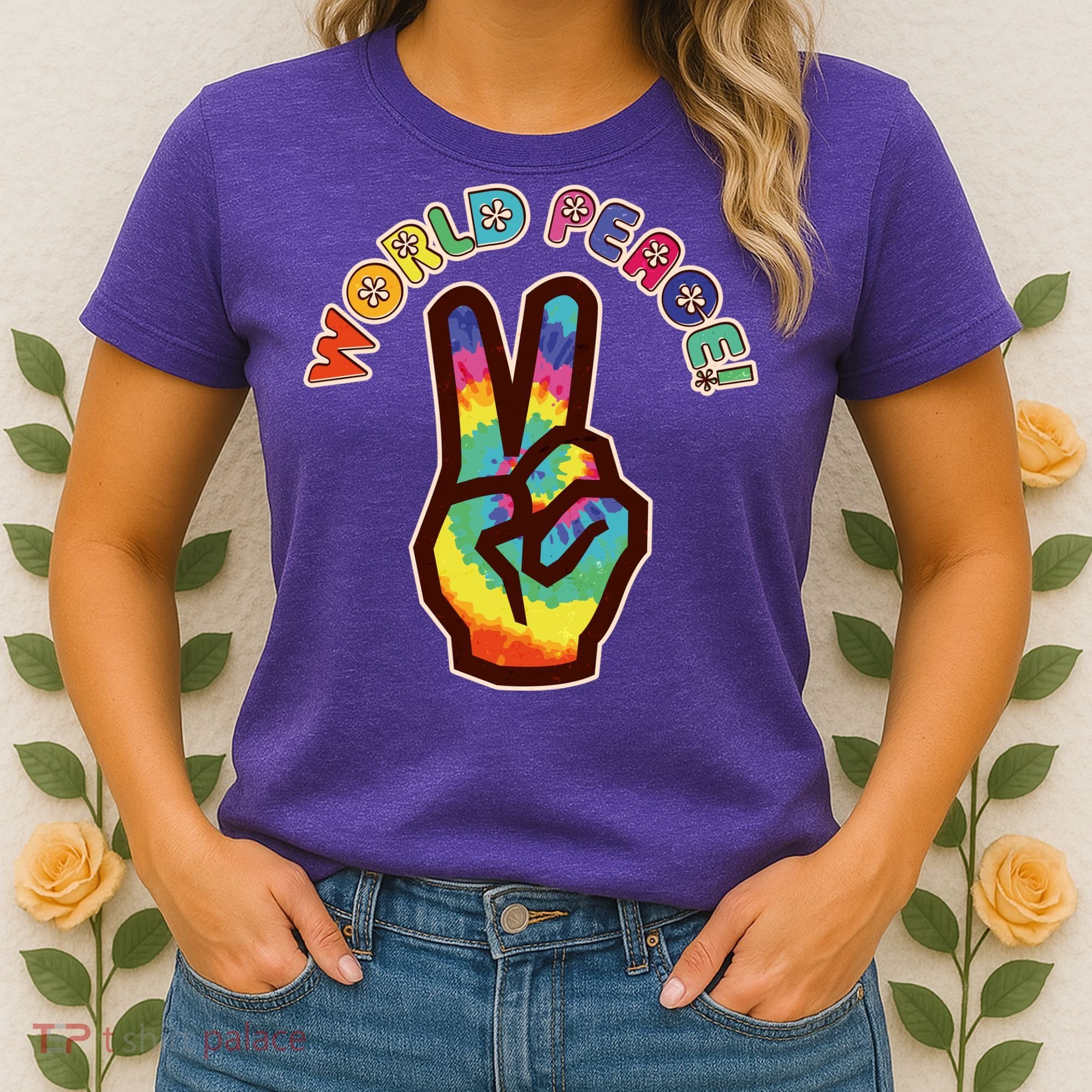 Hippy Tie Dye World Peace Women's T-Shirt
