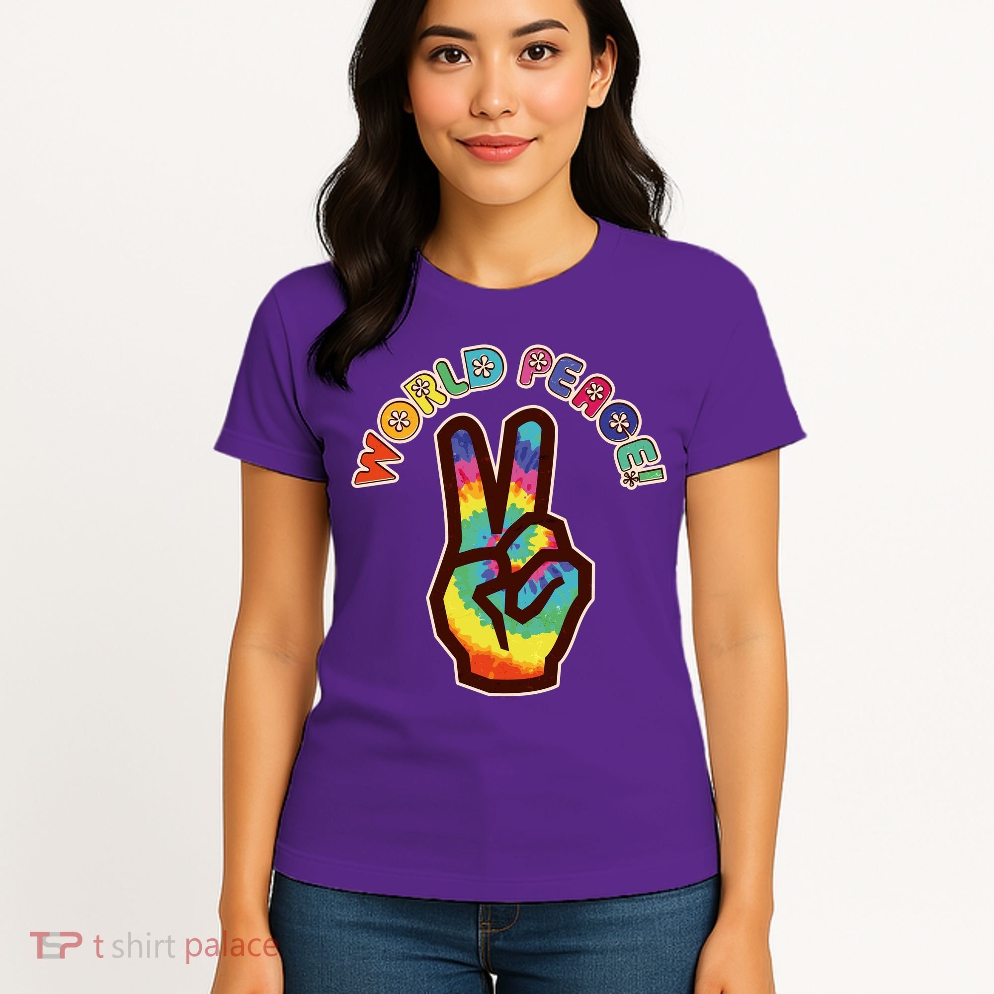 Hippy Tie Dye World Peace Women's T-Shirt