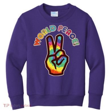 Hippy Tie Dye World Peace Kids Sweatshirt