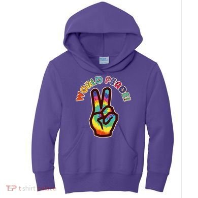 Hippy Tie Dye World Peace Kids Hoodie