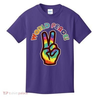 Hippy Tie Dye World Peace Kids T-Shirt