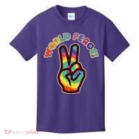 Hippy Tie Dye World Peace Kids T-Shirt thumb 0