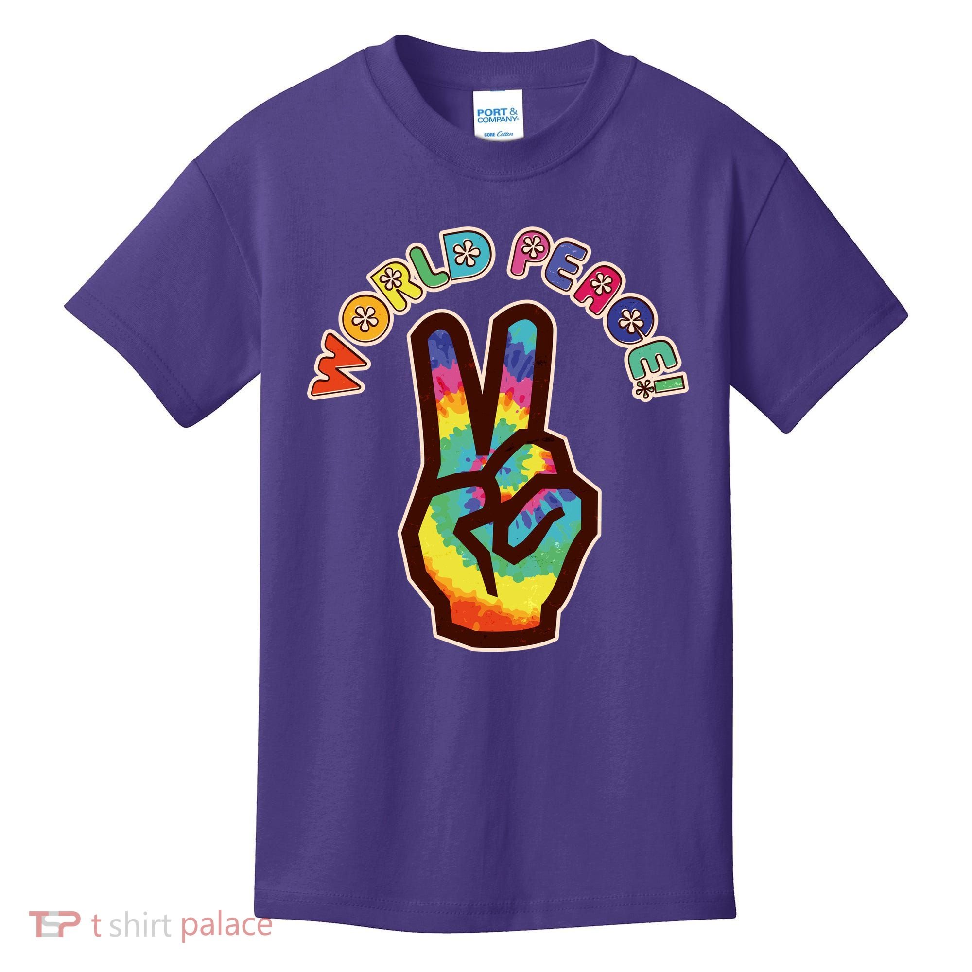 Hippy Tie Dye World Peace Kids T-Shirt
