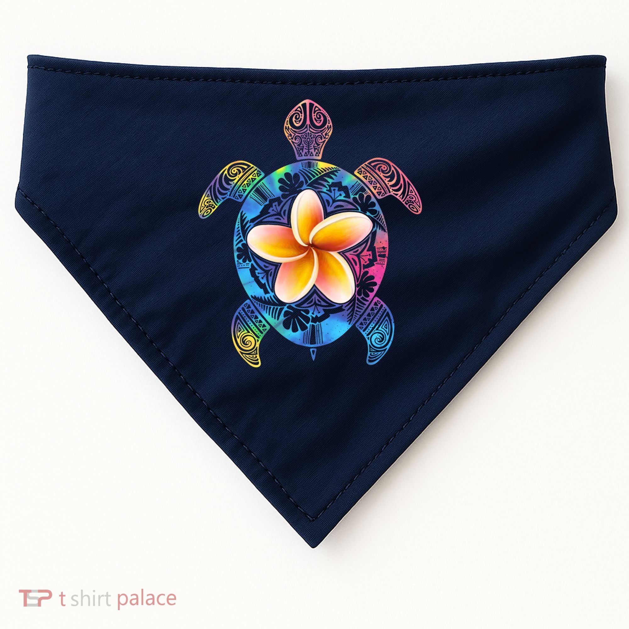 Hawaiian Tie Dye Sea Turtle USA-Made Doggie Bandana