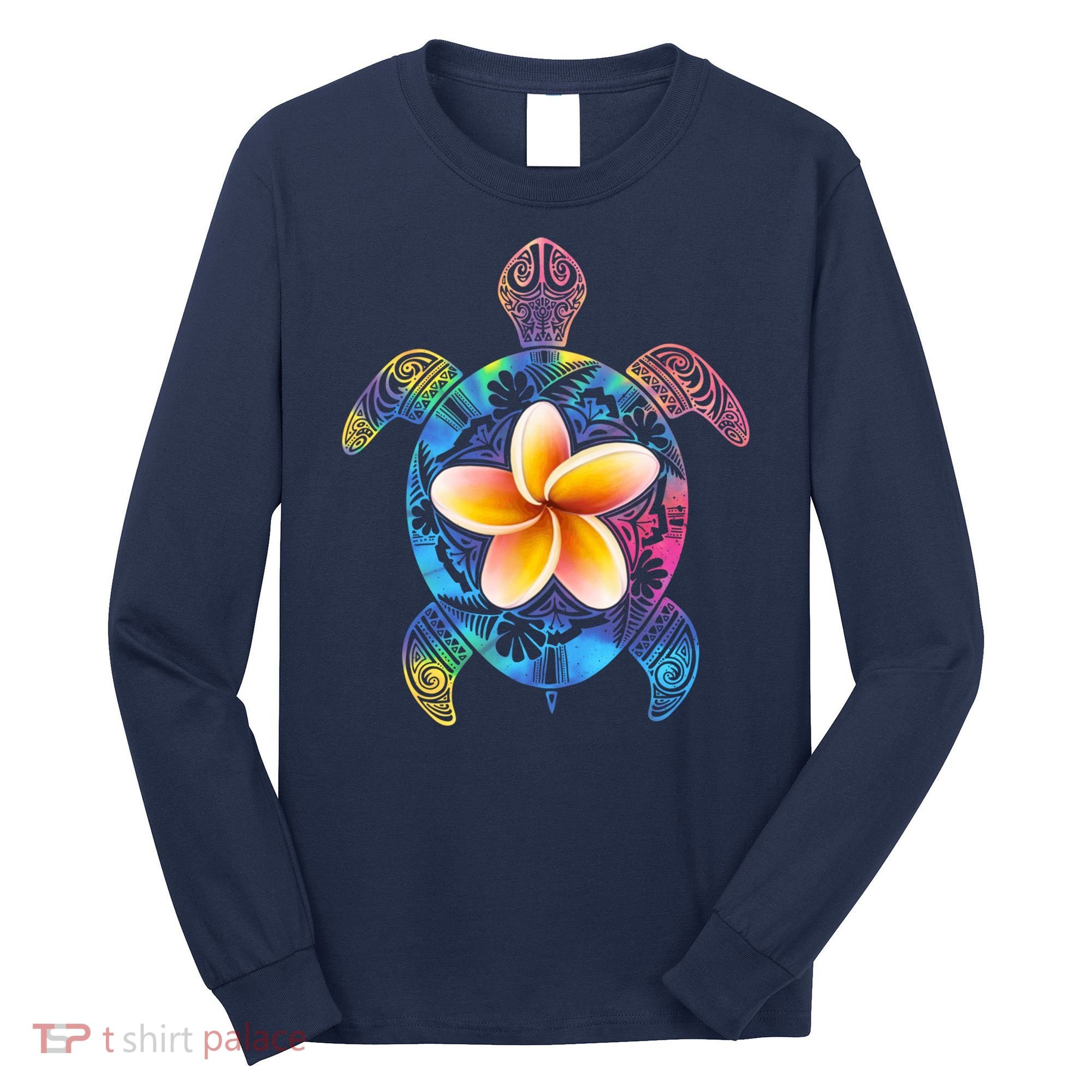 Hawaiian Tie Dye Sea Turtle Long Sleeve Shirt