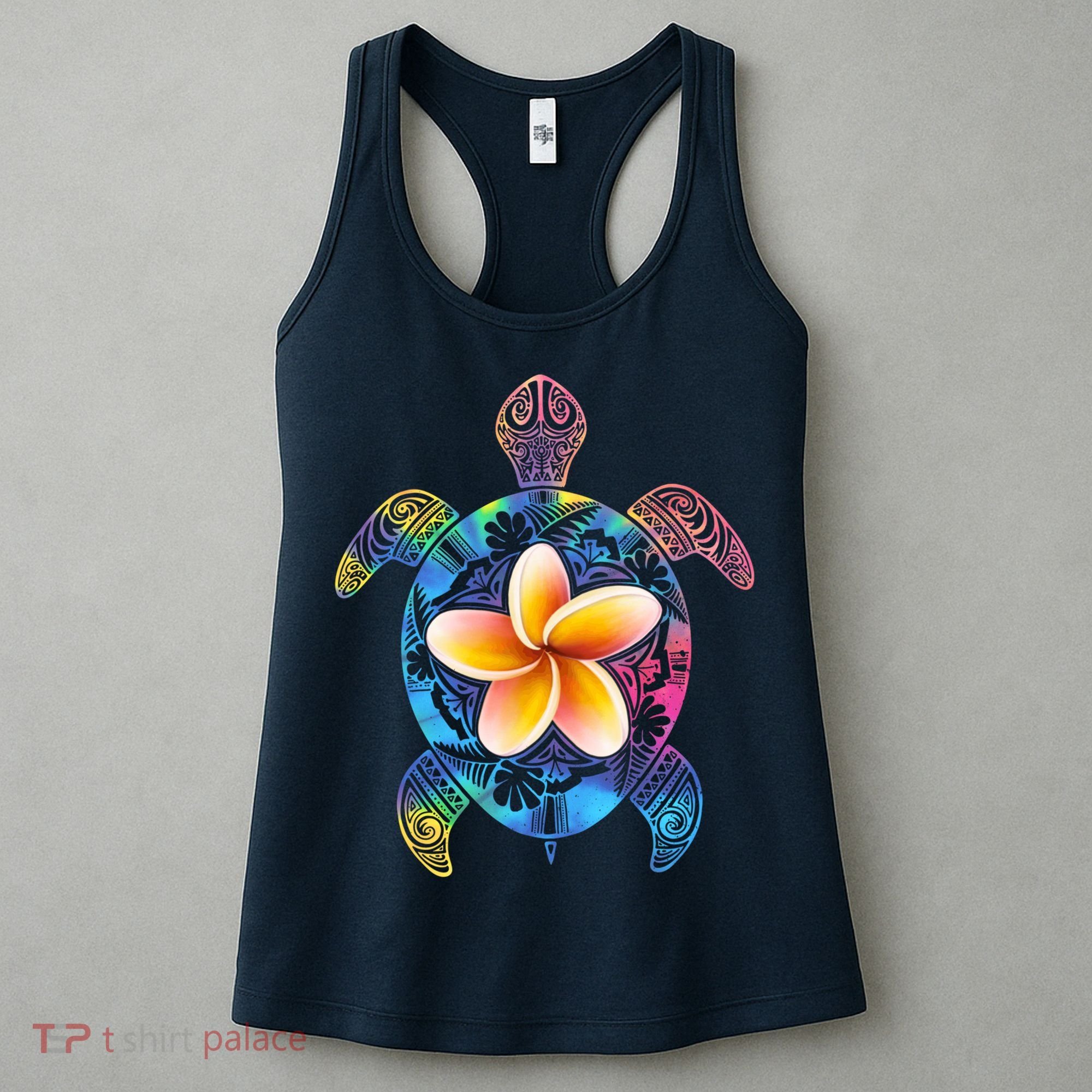 Hawaiian Tie Dye Sea Turtle Women's Tank Top