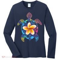 Hawaiian Tie Dye Sea Turtle Women's Long Sleeve Shirt thumb 0
