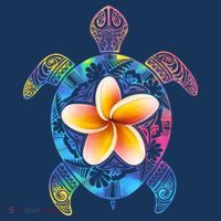 Hawaiian Tie Dye Sea Turtle Women's Long Sleeve Shirt thumb 2