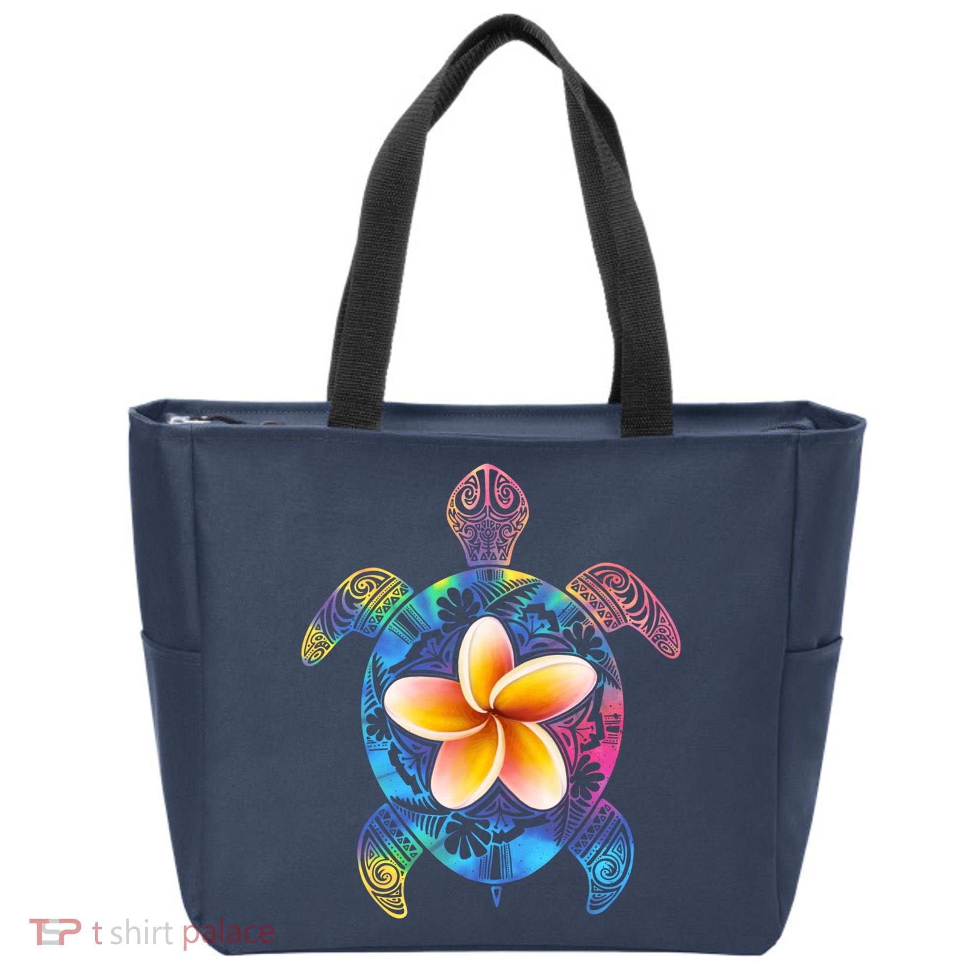 Hawaiian Tie Dye Sea Turtle Tote Bag