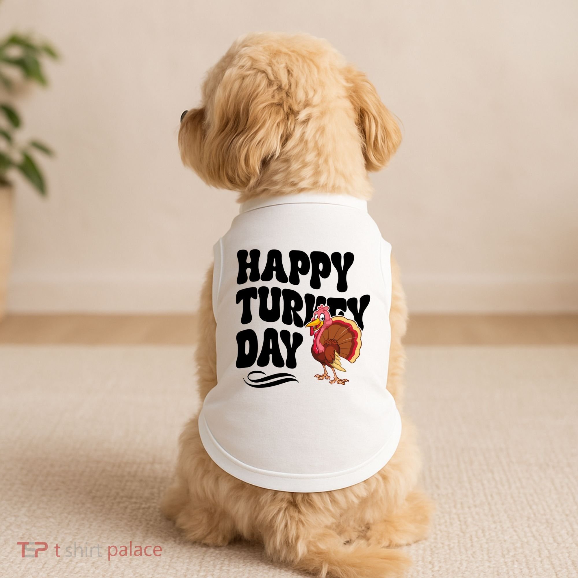 Happy Turkey Day Thanksgiving Holiday Doggie Tank