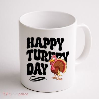Happy Turkey Day Thanksgiving Holiday Coffee Mug back