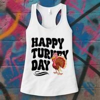 Happy Turkey Day Thanksgiving Holiday Women's Tank Top thumb 3