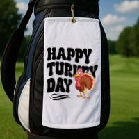 Happy Turkey Day Thanksgiving Holiday Golf Towel thumb 2