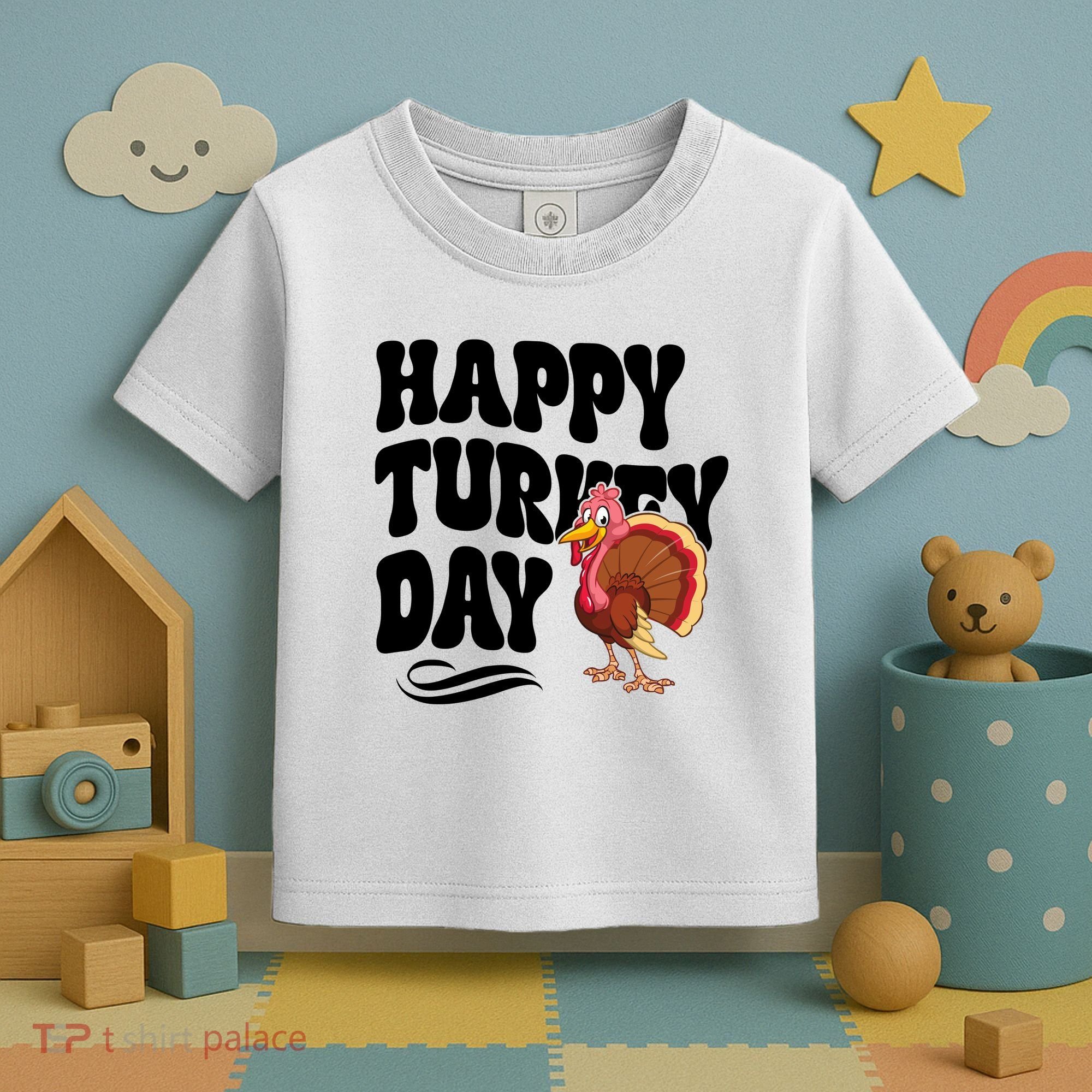 Happy Turkey Day Thanksgiving Holiday Toddler T-Shirt