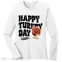 Happy Turkey Day Thanksgiving Holiday Women's Long Sleeve Shirt thumb 0