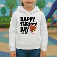 Happy Turkey Day Thanksgiving Holiday Kids Hoodie thumb 3