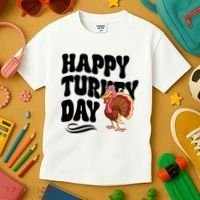 Happy Turkey Day Thanksgiving Holiday Kids T-Shirt thumb 3