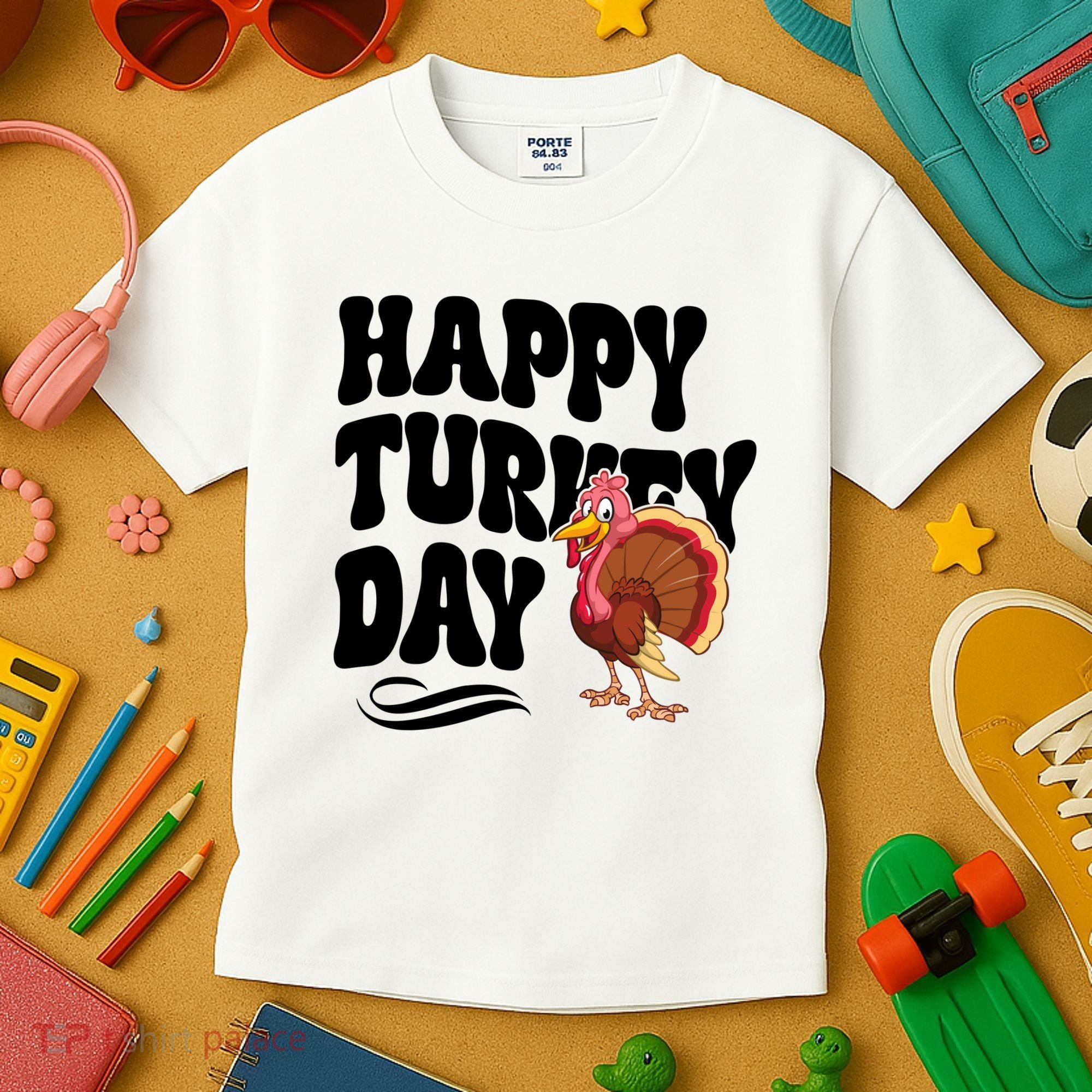 Happy Turkey Day Thanksgiving Holiday Kids T-Shirt