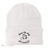 Have The Day You Voted For Wine Drinks Anti Trump Maga Beanie thumb 0
