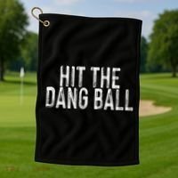 Hit The Dang Ball, Trendy Baseball, Funny Baseball Golf Towel thumb 1