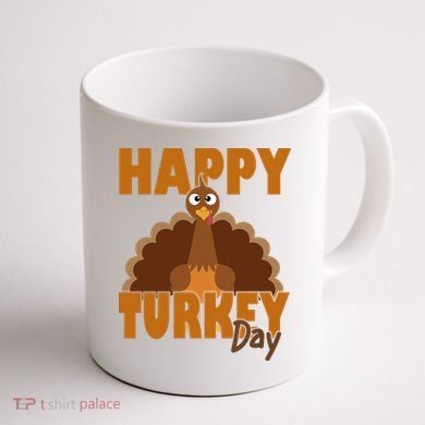 Happy Turkey Day Thanksgiving Holiday Coffee Mug back