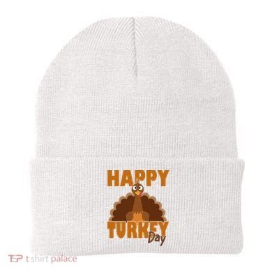 Happy Turkey Day Thanksgiving Holiday Beanie
