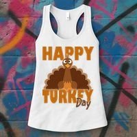 Happy Turkey Day Thanksgiving Holiday Women's Tank Top thumb 3