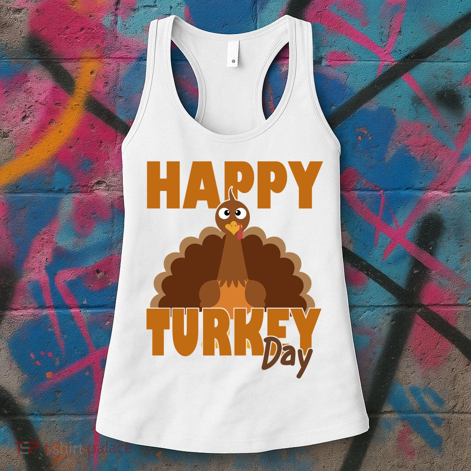 Happy Turkey Day Thanksgiving Holiday Women's Tank Top