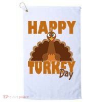Happy Turkey Day Thanksgiving Holiday Golf Towel thumb 0