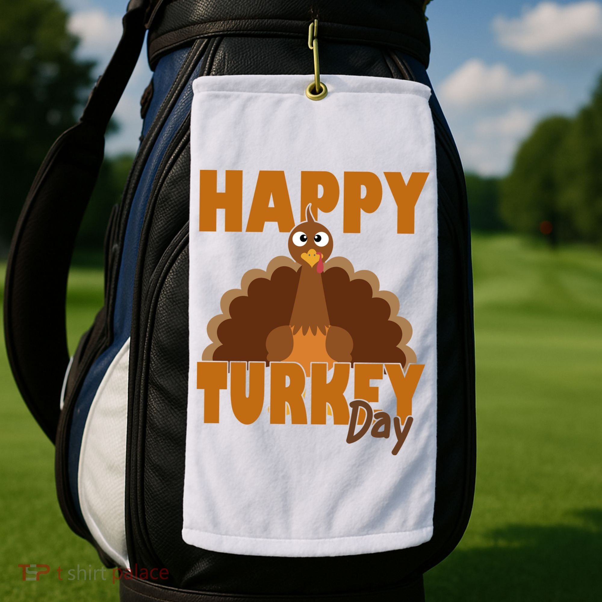 Happy Turkey Day Thanksgiving Holiday Golf Towel