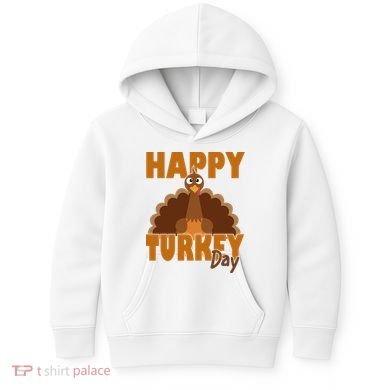 Happy Turkey Day Thanksgiving Holiday Kids Hoodie