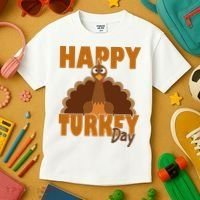 Happy Turkey Day Thanksgiving Holiday Kids T-Shirt thumb 3