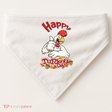 Happy Turkey Day USA-Made Doggie Bandana