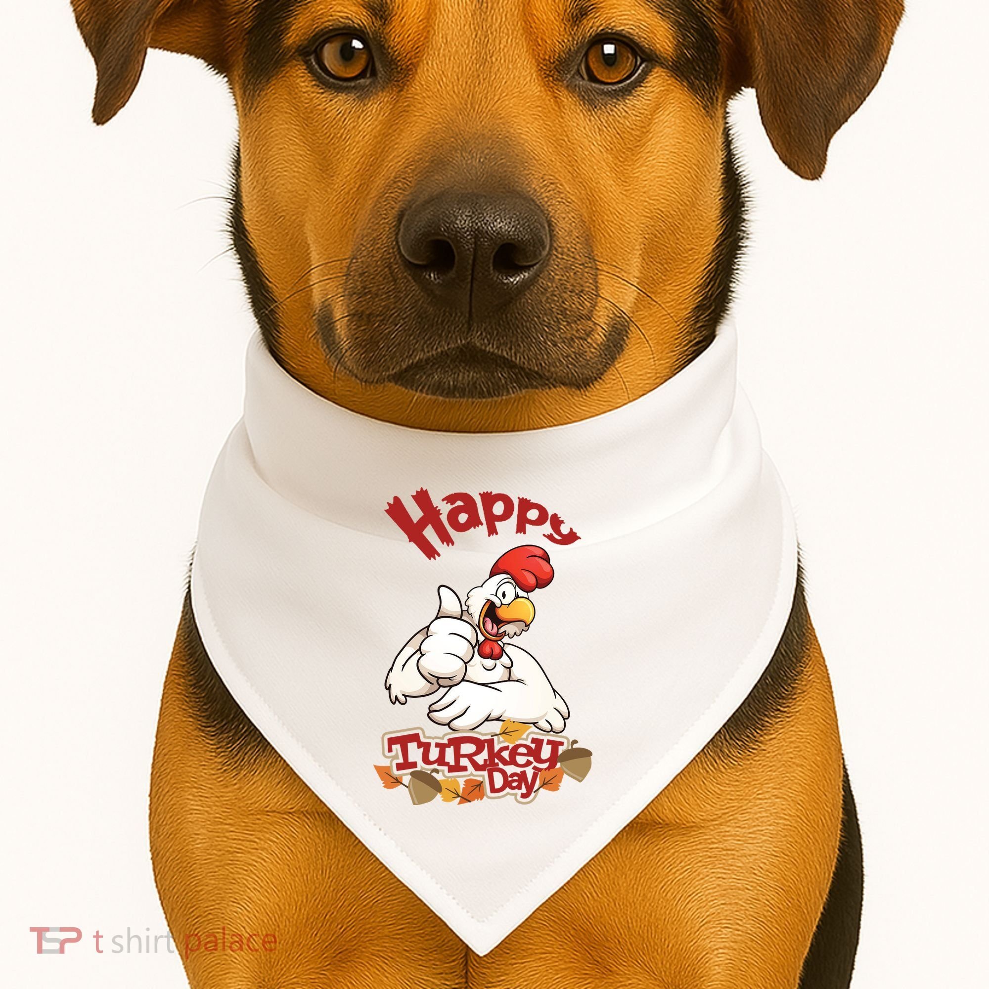 Happy Turkey Day USA-Made Doggie Bandana