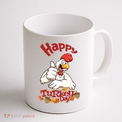 Happy Turkey Day Coffee Mug back