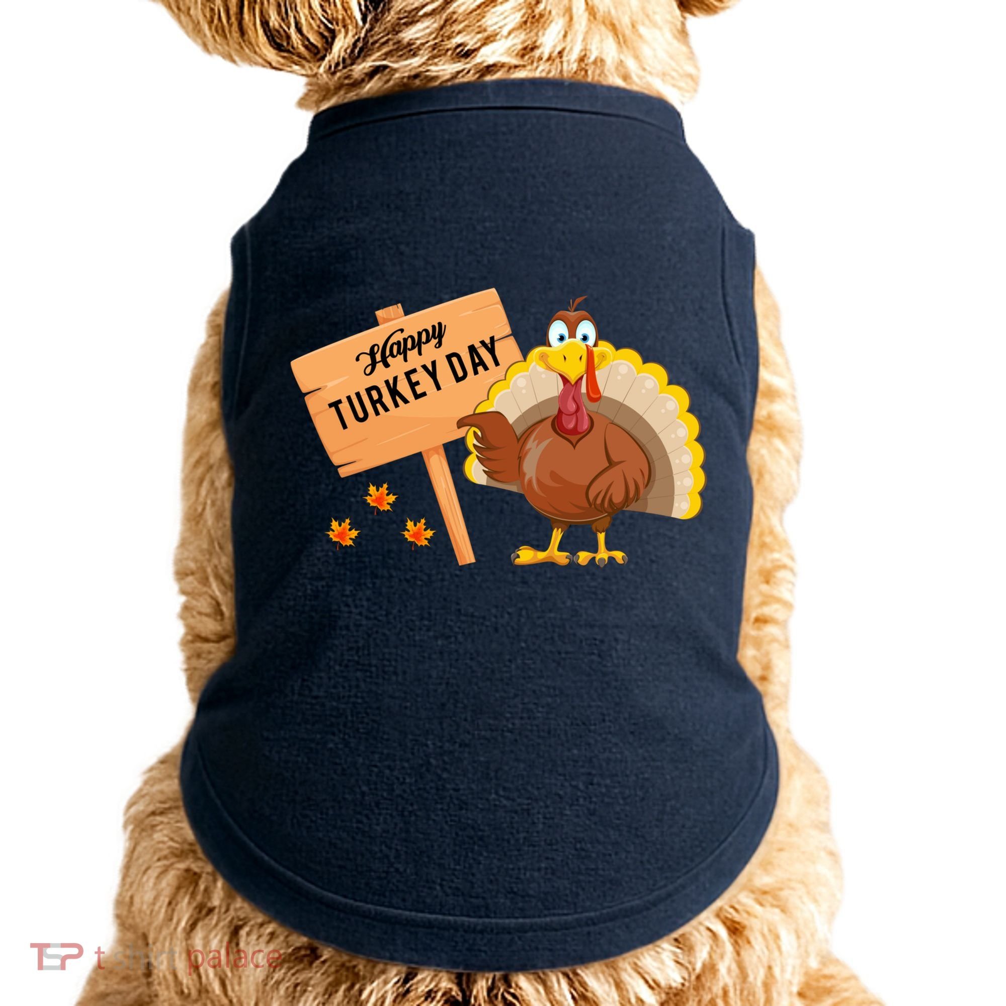 Happy Turkey Day Funny Thanksgiving Family Graphic Doggie Tank