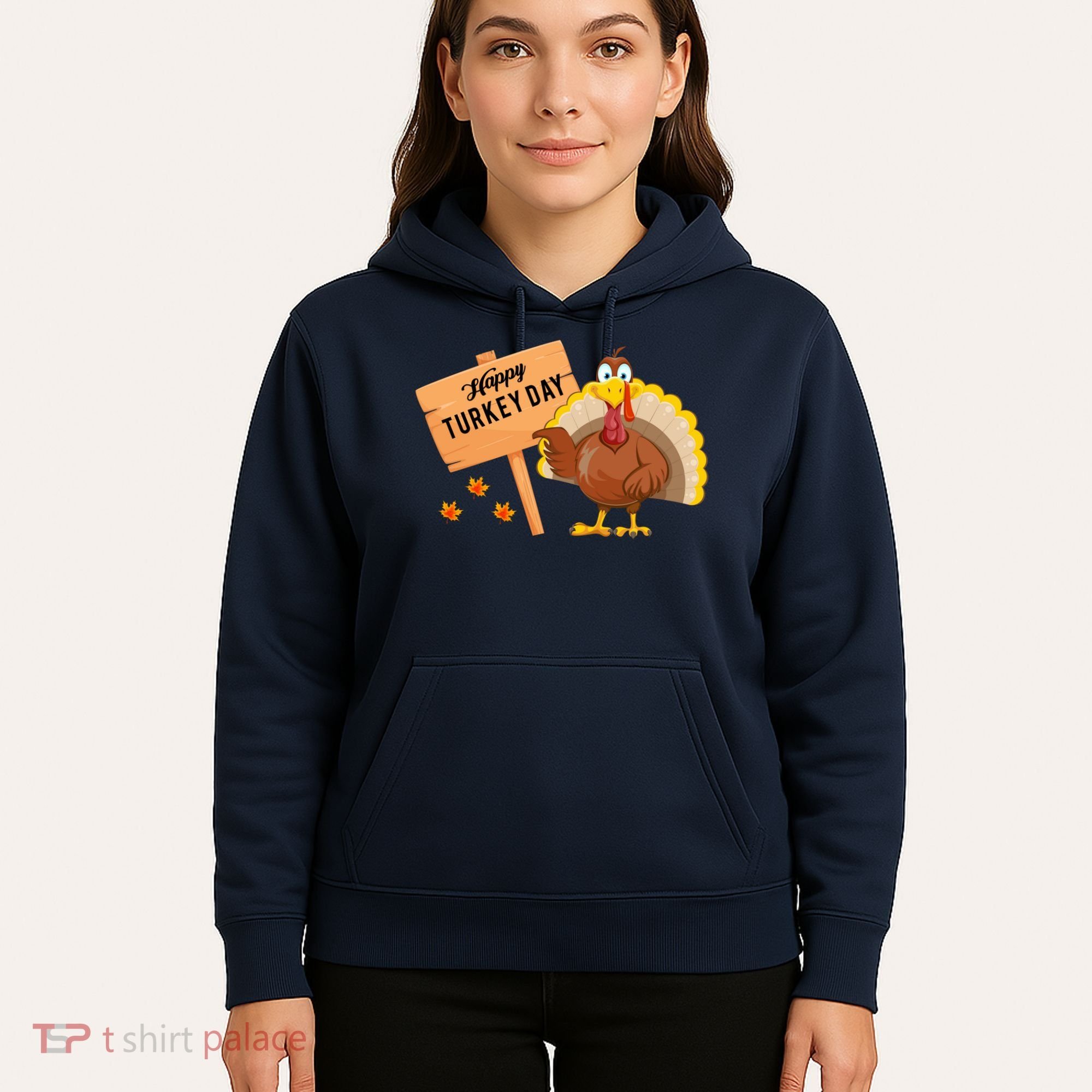 Happy Turkey Day Funny Thanksgiving Family Graphic Hoodie