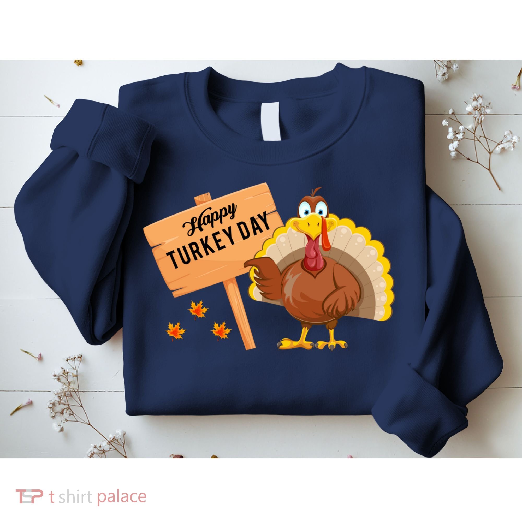 Happy Turkey Day Funny Thanksgiving Family Graphic Sweatshirt