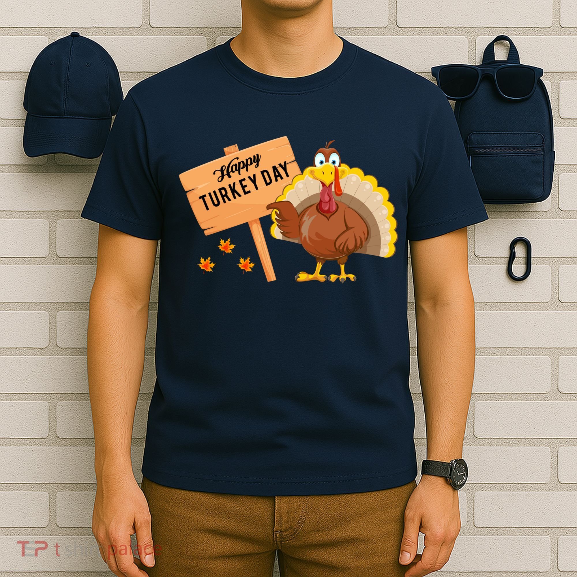 Happy Turkey Day Funny Thanksgiving Family Graphic T-Shirt