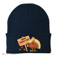 Happy Turkey Day Funny Thanksgiving Family Graphic Beanie thumb 0