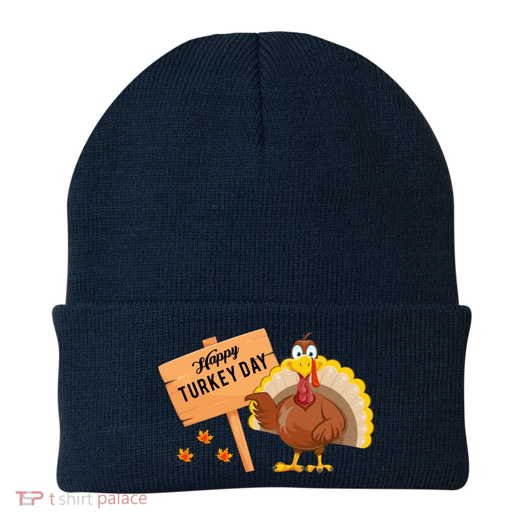 Happy Turkey Day Funny Thanksgiving Family Graphic Beanie