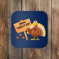 Happy Turkey Day Funny Thanksgiving Family Graphic Coaster thumb 0